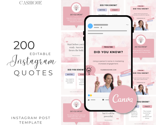 200 Editable Instagram Post Templates for Digital Products Canva Templates for Faceless Creators Ready-to-Post Done-For-You Business Content